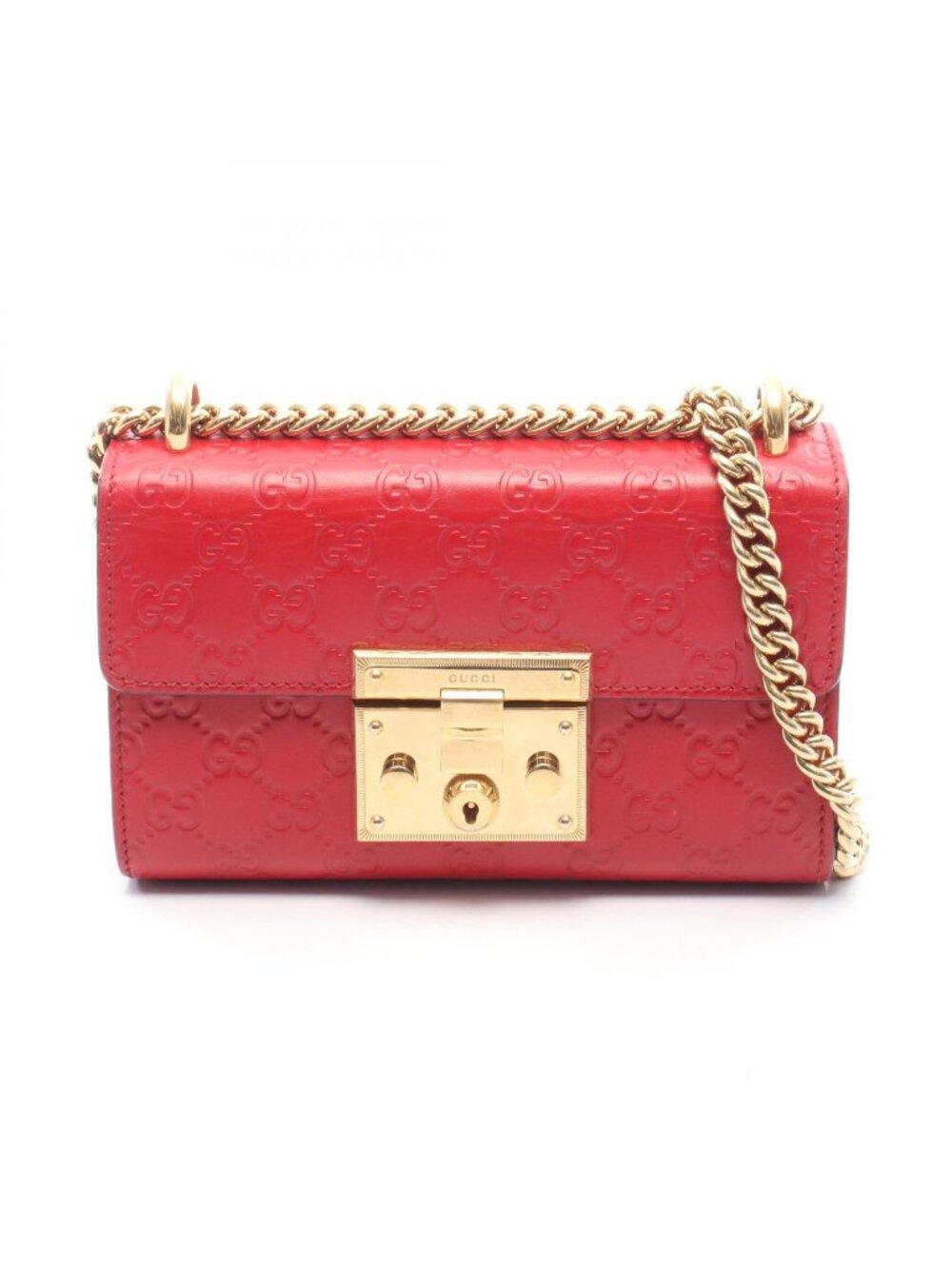 Gucci Shoulder Bag Padlock Small Guccissima Red Leather Guccissima Small GG